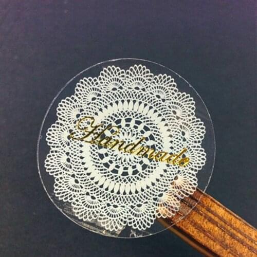 80PCS White lace and transparent Gilding style Sealing sticker DIY Gift posted/Baking Decoration packaging label