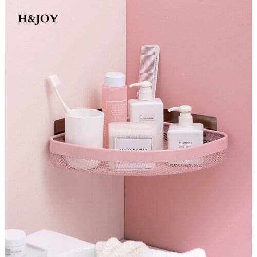 Shelf Wall Mounted Storage Rack Hanging Holder Shower Storage Suction Rack Basket Shelf No Drill Organizer Wc Accessories