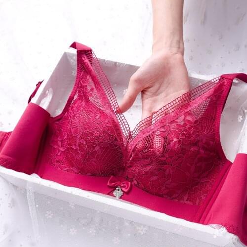 Underwear womens seamless bra without steel ring gathered and adjusted thin autumn and winter beauty back