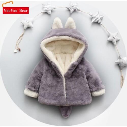 WARM New girls jacket animal rabbit design cotton spring autumn baby girl coat children jackets kids coat for girls clothing