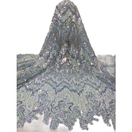New Big and Small Sequins Design Net Lace Fabric Pretty Material JRB-15.52304 Embroidered Tulle Mesh for Party or Wedding Dress