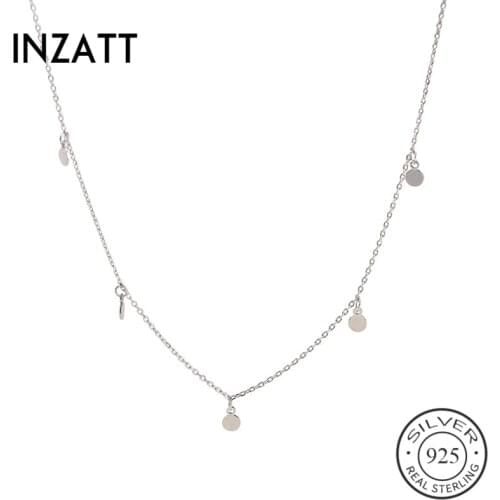INZATT Real 925 Sterling Silver Geometric Round Choker Necklace For Fashion Women Party Fine Jewelry Gift 2019 Accessories