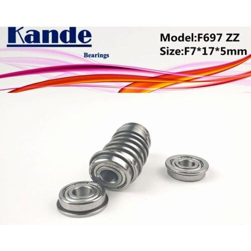 Kande Bearings F697ZZ 10pcs ABEC-1 F697 ZZ F697-2Z Miniature Deep Groove Ball Bearing F7*17*5mm 697 F697