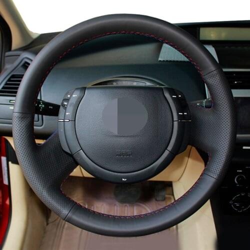 Genuine Leather Hand Sewing Car Steering Wheel Cover For Citroen Triumph C4 2005-2010