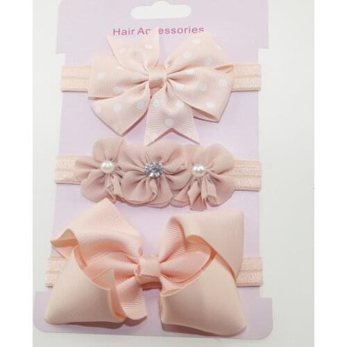 3Pcs Kids Elastic Flower Headband 2019 Headbands Girls Bowknot Hairband Baby Girl Hair Accessories Set Photography Props