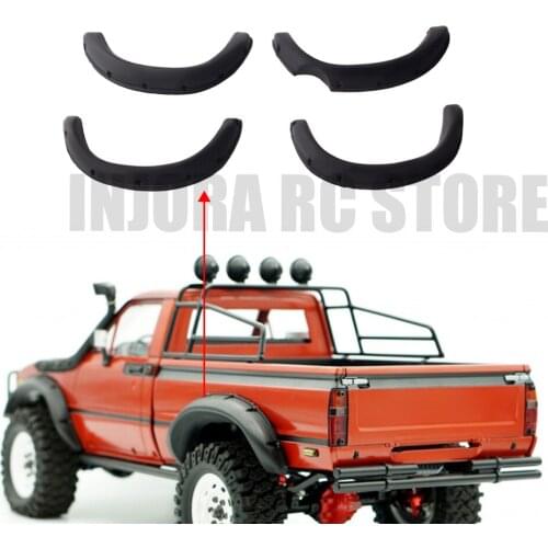 1 Set Black Soft Rubber Fender Flares for 1/10 RC Rock Crawler Tamiya Hilux TF2 Mojave Car Shell Parts