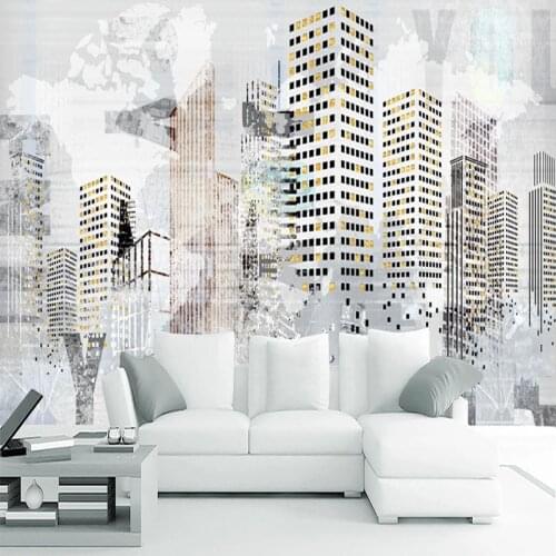Modern Abstract City Building Wallpaper 3D Retro Creative Photo Wall Murals Living Room Bedroom Study Background Wall Painting