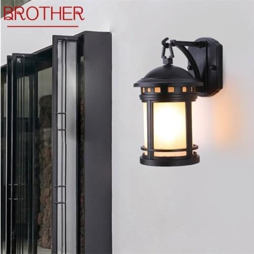 BROTHER Outdoor Retro Wall Lamp Classical Sconces Light Waterproof IP65 LED For Home Porch Villa