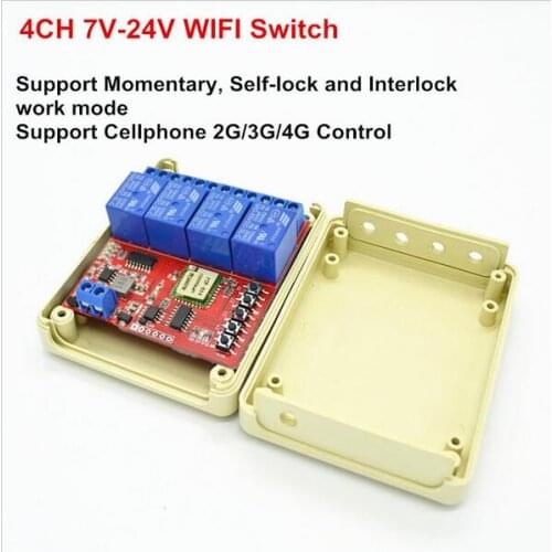DC 12V Smart WIFI delay Switch 4CH wireless Switches Home Automation Intelligent Center for APP Controls smart home
