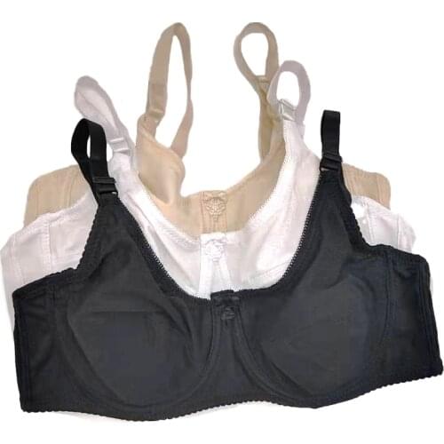 Classic black white beige bras for women push up padded cotton soft comfortable lingerie underwire plus size 34-46 BCDEF BH C20