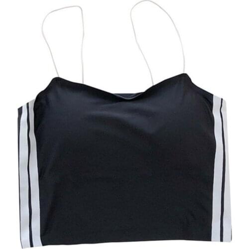 Women Ice Silk Camisole Oil Painting Seamless Tank Top Anti-Empty Padded Simple Thin Soft Underwear Female Lingerie