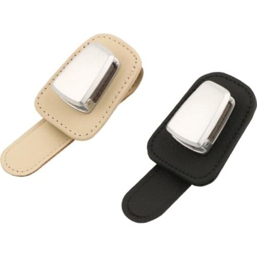 2pcs Sun Visor Glasses Hanger for Car Storage Box Card Money Clip on Seat Backs QW