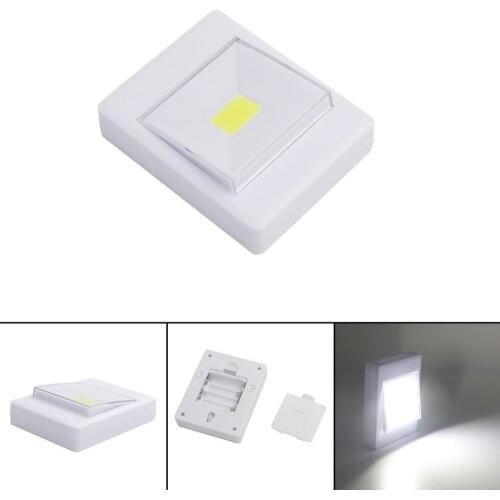2PCS Magnetic Mini COB LED Wall Light Night Lights Camp Lamp Battery Operated with Switch Magic Tape for Garage Closet