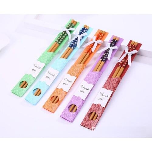 200pairs China "East Meet West" Natural Bamboo Chopsticks Tableware Wedding Favor Gift Souvenirs Free Shipping dse23
