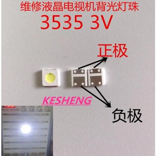 2000PCS For UNI 3537 3535 1W LED Chip-2 90LM Cool white LCD Backlight for TV Application High Power LED 3v