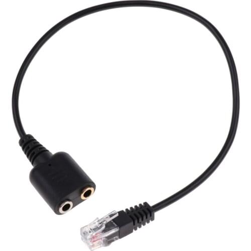 2x 2 Ports 3.5mm Female To RJ9 Male Plug PC Phone Audio Adapter Cables