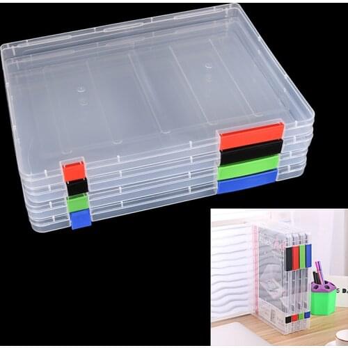 A4 Transparent Storage Box Clear Plastic Document Paper Filling Case File New