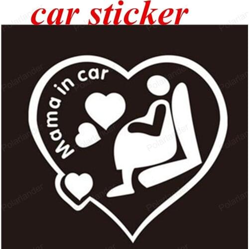 Big sale MAMA IN CAR warning stickers waterproof decal car sticker car decoration 1PCS Lovely white black colors car stickers