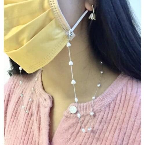 Handmade Acrylic Peach Heart Multi Purpose Mask Chain Holder Simple Casual Mask Chain Strap Necklace Glasses Accessories