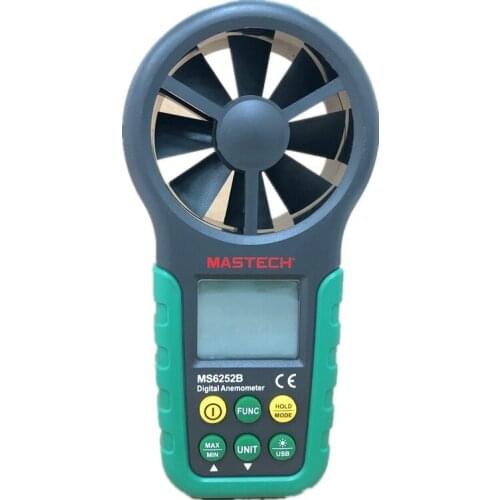 MASTECH MS6252B Digital Anemometer Wind Speed Meter Air Volume Ambient Temperature Humidity Tester With USB Interface