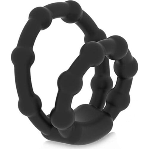 Long-lasting Pleasure Easy to Clean Delay Ejaculation Dildo Double Ring for Bathroom