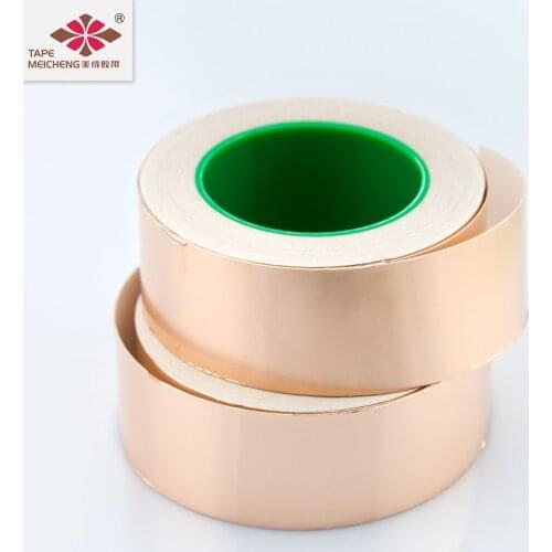 3mm-50mm * 0.08mm * 30m Thick Double-Sided Conductive Copper Tape Shielding Electromagnetic Interference High Temperature