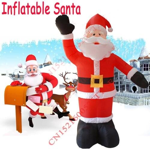 Hot 240cm Giant Santa Claus LED Lighted Inflatable Toys Christmas Props Birthday Wedding Party Toys Lawn Yard Outdoor Decoration