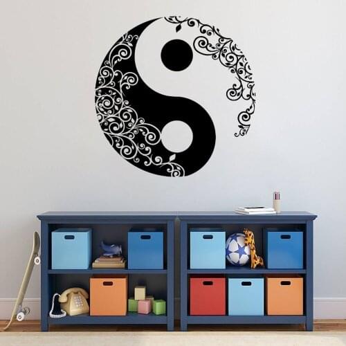 Yin Yang With Unique Design Wall Decal Sticker Yoga Meditation Room Decoration A001973