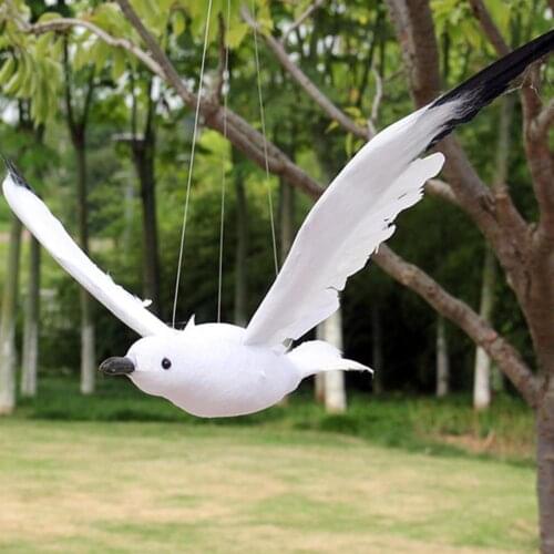 Simulation Artificial Feathered Seagull Bird Home Garden Tree Hanging Ornament