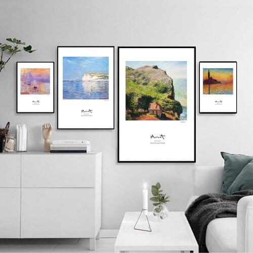 Nordic Landscape Spray Picture Painting on the Wall for Living Room Home Decor Impression Canvas Print Monet Painting Unframed