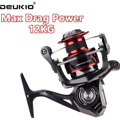 DEUKIO Water Resistance Fishing Reel Max Drag Prowe High Speed Spool 6+1BB 5.7:1 5.1:1 Aluminium Spool Spinning wheel Carret