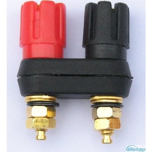 Terminal for Amplifier Chassis 2pcs Red and Black Double-plum-type High Quality HIFI Audio DIY Free Shipping