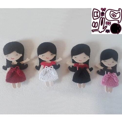 Beautiful wear skirt little girl decoration accessories metal cutting mold DIY scrapbook card template paper handicrafts