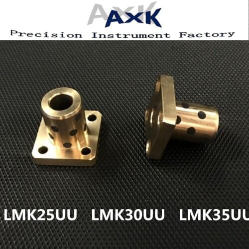 Lmk25uu Lmk30uu Lmk35uu Round Flange Linear Bushing For Jdb Solid Embedded Graphite Self-lubricating Oil Bearing Copper Sheath