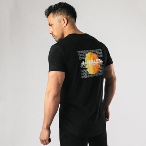 Summer fashion mens gyms fitness sportswear cotton short-sleeved mens T-shirt tops jogger bodybuilding New mens clothing