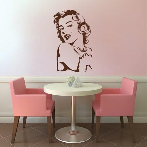 Hot Selling Wall Decals Super Star Actress Marilyn Monroe Vinyl Wall Stickers Wall Art Decal Home Decor Living Room Mural ZA065