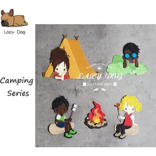 Camping Series Metal Cutting Dies Scrapbooking Stencil DIY Mold Knife Craft Embossing Die Cuts Card Making New Dies For 2020