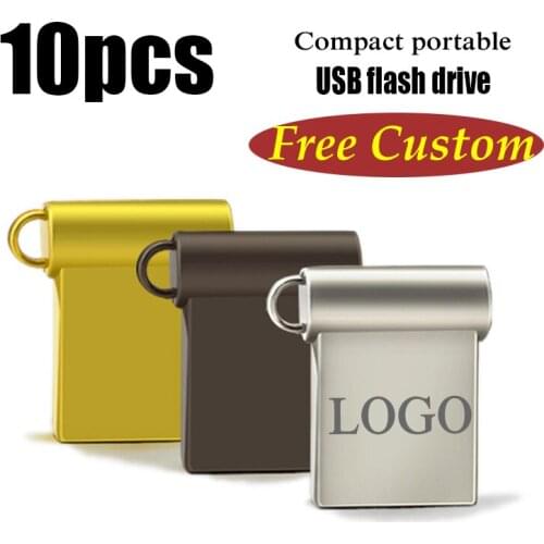 Hot selling Mini metal usb flash drive 4gb 8gb 16gb 32gb 10PCS memory stick small U disk pen driver for Super tiny