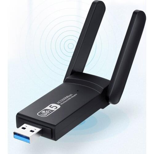 Mini 1200Mbps USB 3.0 Wireless Dual Band 2.4G&5G WiFi Ethernet Adapter Dongle 802.11ac With Antenna for Laptop Desktop