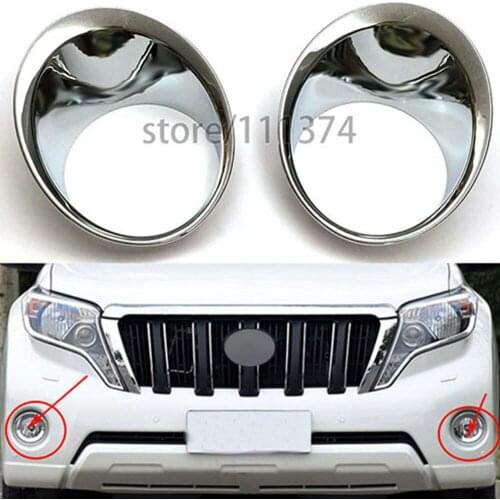Nulla Front Fog Light Lamp Cover Trim Frame Decorative For Toyota Prado FJ150 2010 2011 2012 2013 2014 Car Stickers Chrome 2pcs