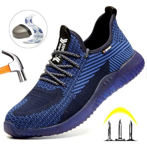 Indestructible Shoes Mens Safety Shoes with Steel Toe Cap Casual Safety Boots Breathable Sneakers Working Security Sport Shoes