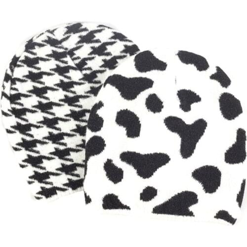 New Winter Warm Fashion Luxury Design Hat Women Men Trend All-Match Trendy Knitted Hat Classic Retro Warm Houndstooth Beanies