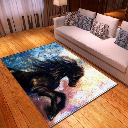 New Animal Horse Pattern Carpets For Living Room Bedroom Decor Rug 3D Printing Kids Room Coffee Mats Play Rugs Area Floor Table