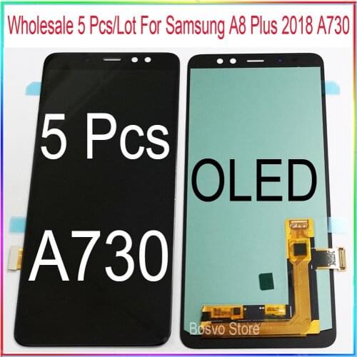 Wholesale 5 Pcs/Lot OLED for Samsung A8 Plus 2018 LCD screen display with touch assembly A730 A730F SM-A730F