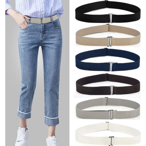 New WomenS Elastic Invisible Belt Adjustable Elastic Invisible Elastic Belt Fashion Simple Seamless Jeans Belt Unisex Lazy Belt