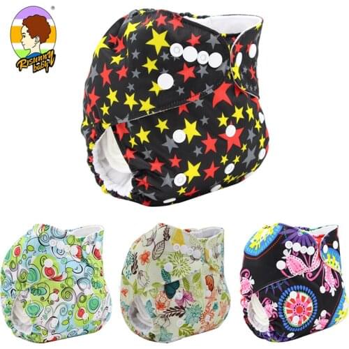 Risunnybaby Baby Diapers Washable Adjustable And Reusable Printed Breathable Diapers Suitable For Babies 0-4 Years Old