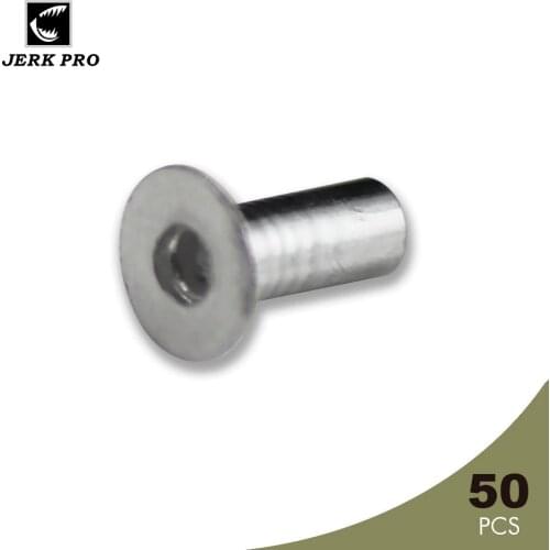 JERK PRO 50PCS Aluminum Buzzbait Rivets POP Rivet Collar Custom Surface Fishing Baits Lure Making Parts Accessories