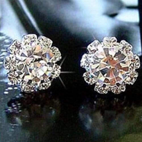 Korean Style Earrings, Sun Flower Earrings, Fashion Crystal Gem Earrings, High-end Ear Jewelry