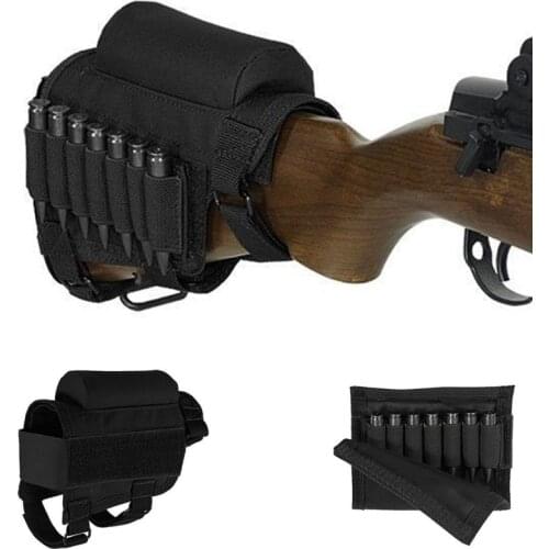 Tactical Military Airsoft Butt Stock Rifle Ammo Pouch Buttstock Pack Bag Cheek Pad Rest Shell Mag Pocket Magazine Bandolier