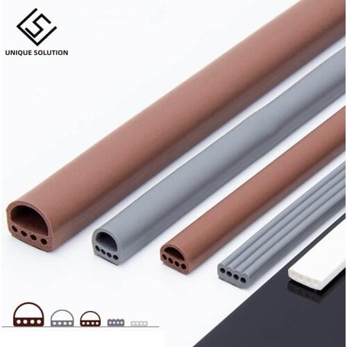 6M/lot I-D Type Silicone Rubber Sealing Strip For Door / Window Sound Insulating Strip Self-adhesive Tape Window Insulation Seal